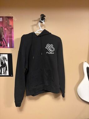 FUBU Black Pullover Hoodie with White Logo